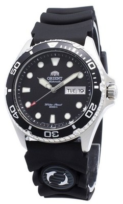 Orient Ray II Automatic Rubber Strap Black Dial 200M FAA02007B9 Mens Watch