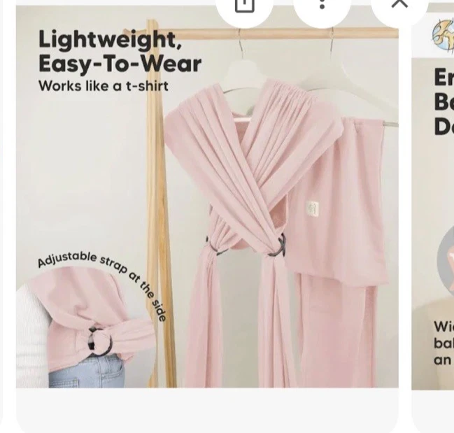 PAQUETE KEABABIES Original Portabebés Rosa Polvoriento/Paquete de 3 Envolturas NUEVO Foto 4 de 4