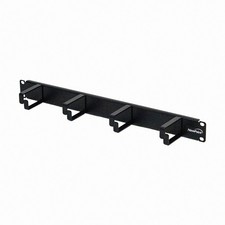 Horizontal Rack Mount Cable Management Bracket 1U With 4 D-Rings 2-Inches Deep