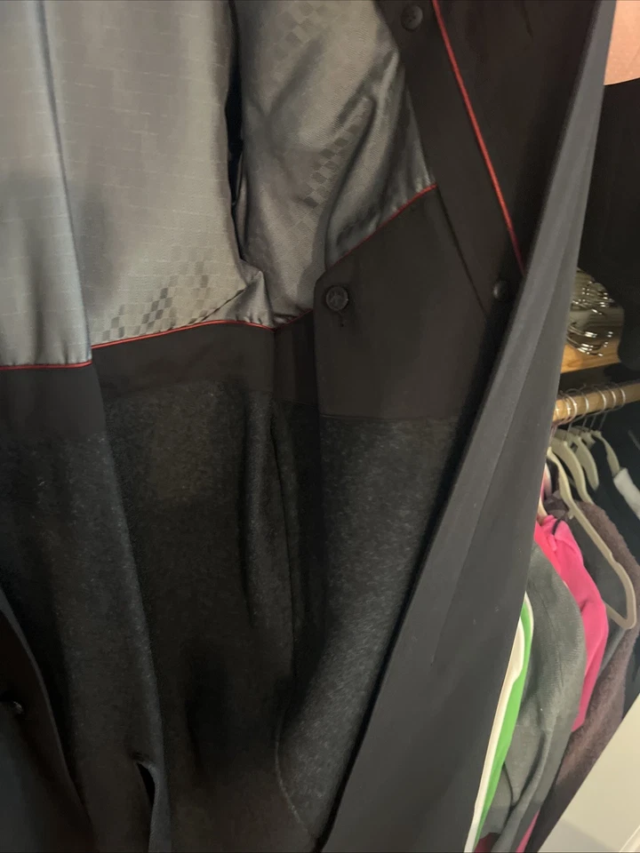 Gabardina negra Sanyo PR230 para hombre talla 42R mezcla de lana forro extraíble usada en excelente estado Foto 4 de 4