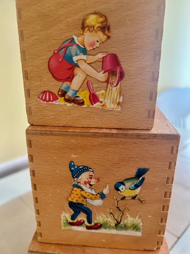 Vintage German Dovetailed Wooden Nesting Stacking Blocks Hermann Eichhorn - Picture 3 of 11