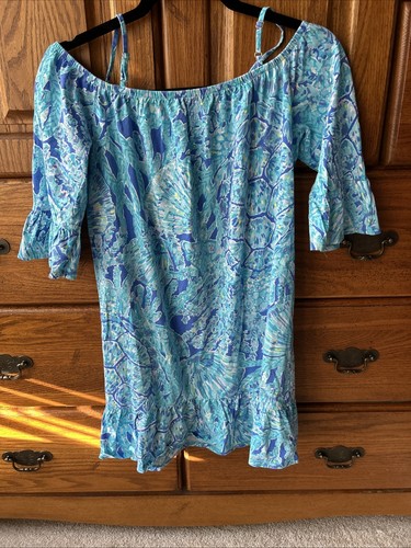 Lilly Pulitzer Girls Mini Alanna Dress Tortuga Time XL 12-14, EUC - Picture 6 of 6