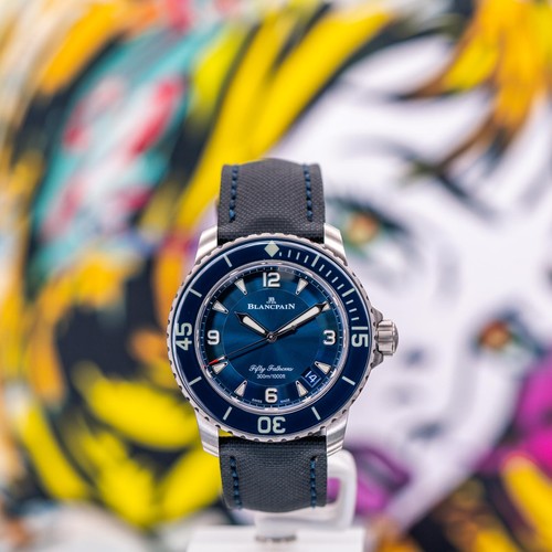 Blancpain Fifty Fathoms Automatique 5015-12B40-O52A Titanium Blue Sunburst Dial