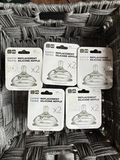 NEW 5x Box Como Tomo Baby Bottle Replacement Silicone Nipple x2 BPA Free 6 mo
