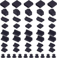 50 Pcs 7 Types USB Port Cover, Silicone C Dust Plugs Cap Cover for... 