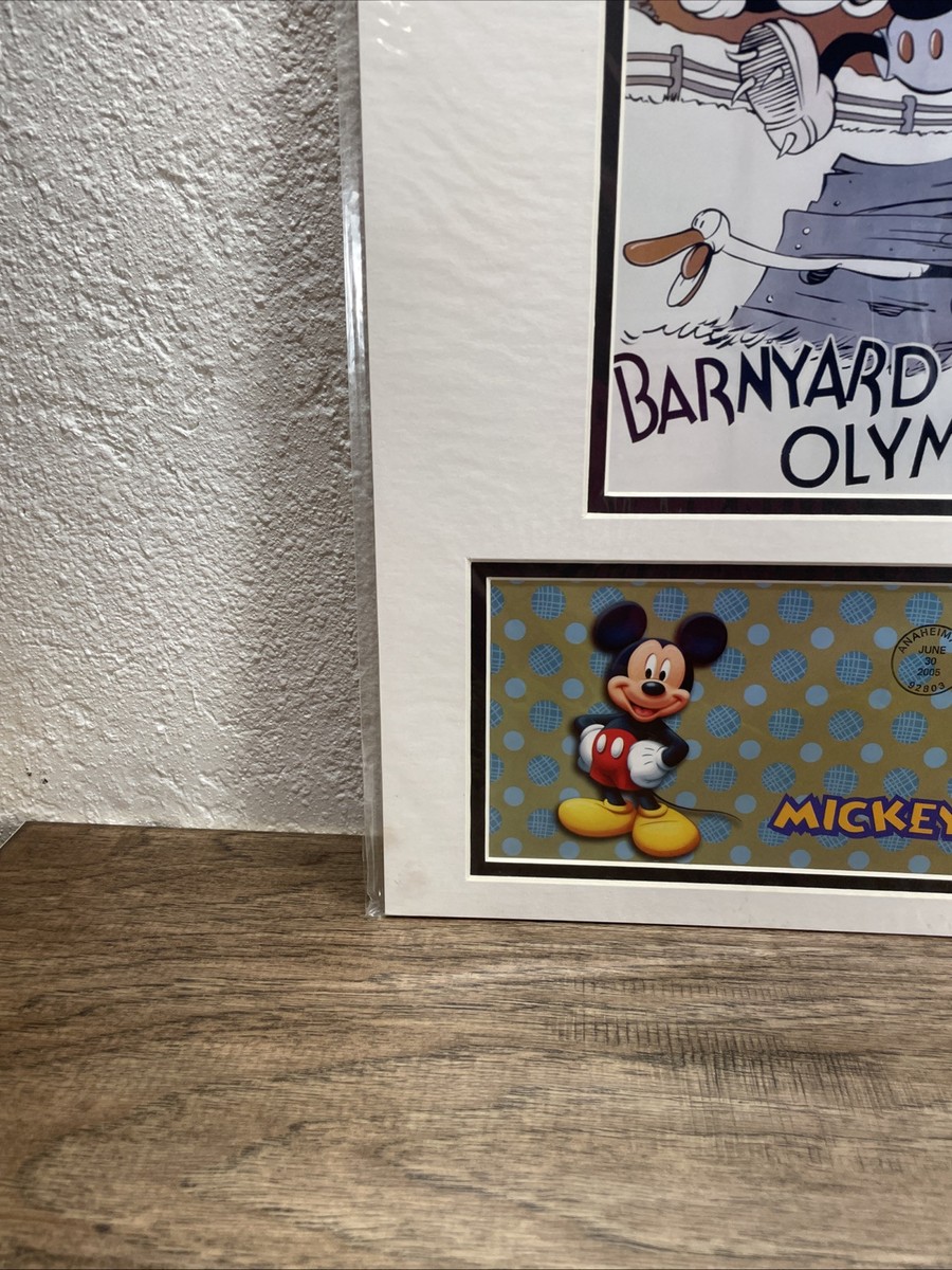 Disney Mickey Mouse Barnyard Olympics Stamp Art & Envelope