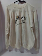 Vintage Jared D Lee Studio Sleeping Horse Cartoon Comic 80s White XL Sweatshirt