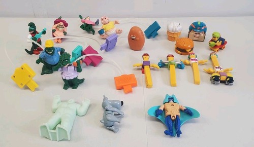 Vintage McDonalds Happy Meal Spielzeug 17 Stück aus 80er 90er Dinosaurier Fry Guys