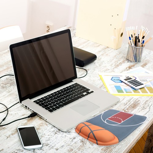 Non-slip Mouse Pad Ergonomic with Wrist Rest Basketball Mousepad - 第 9/12 張圖片