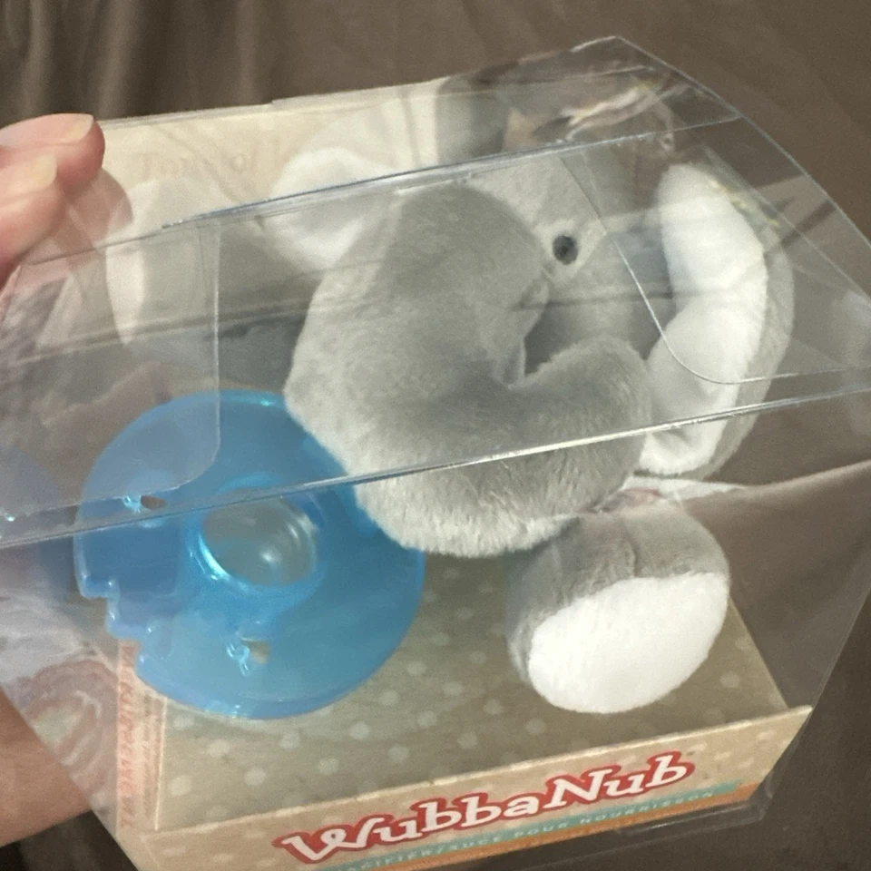 WubbaNub Elefante Infantil Chupete Felpa Gris 100% Silicona Grado Médico NUEVO Foto 4 de 4