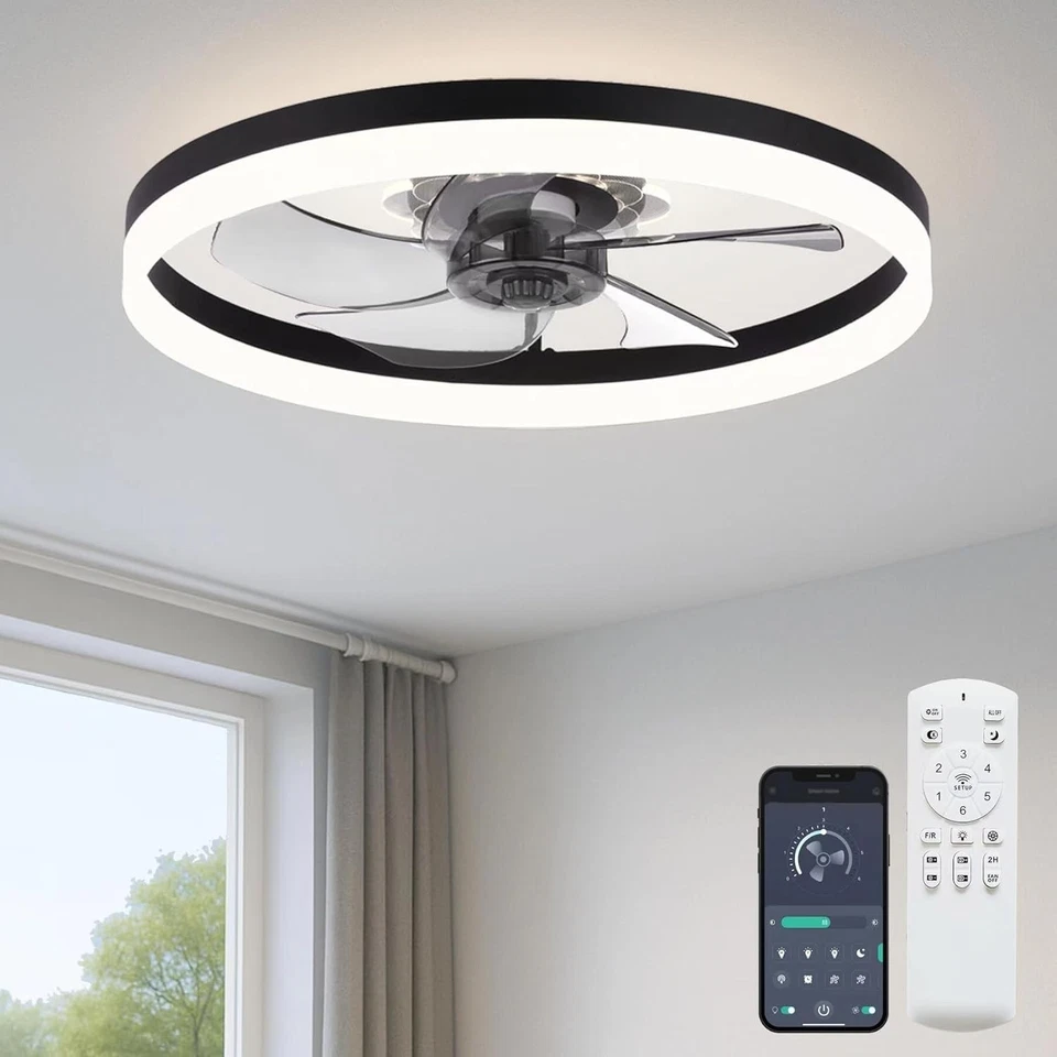 Upgraded Black Ceiling Fan with Light, 6 Speeds - Image 3 of 4