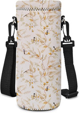 Neoprene Water Bottle Carrier Bag with Adjustable Shoulder Strap,Insulated Water