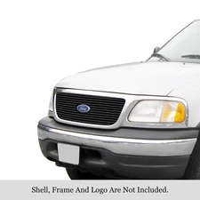 For Ford F-150 99-03 APG 1-Pc Black 8x6 mm Horizontal Billet Main Grille