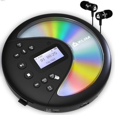 KLIM Discover - Portable CD Player with Long-Lasting Battery - New - Black