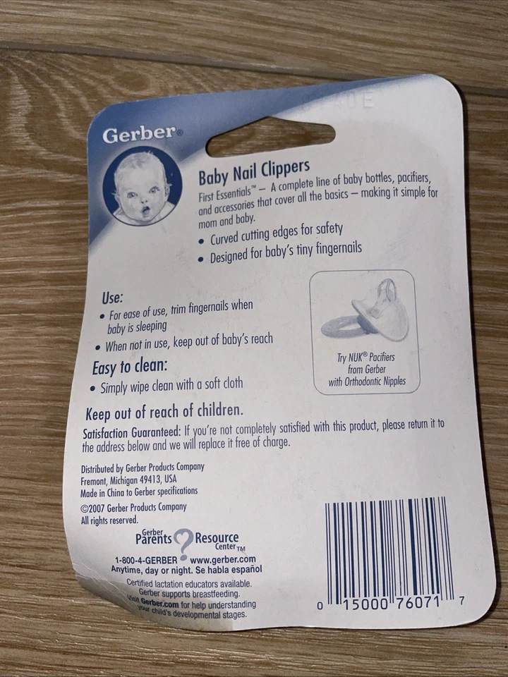 Cortaúñas Gerber Baby 2007 vintage #76071 nuevo de lote nuevo sellado Foto 3 de 4