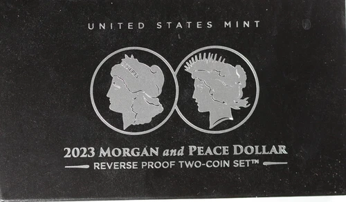 2023 S Morgan and Peace Dollar Reverse Two Coin Proof Silver Set w/ OGP & COA
