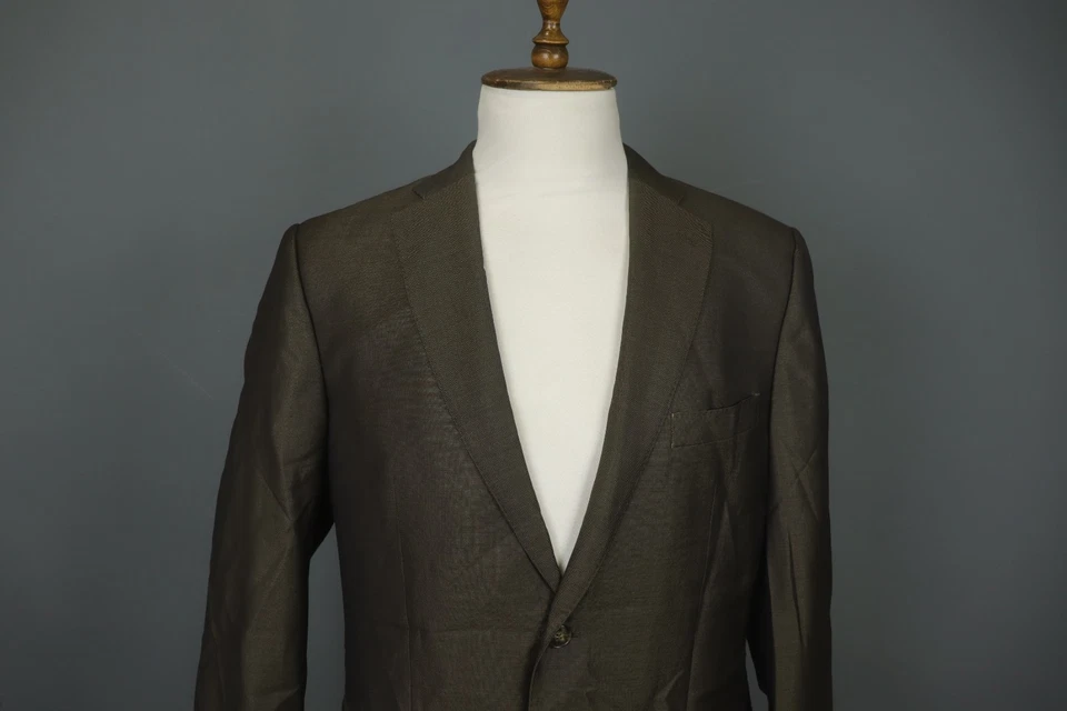 Chaqueta Blazer Versace Marrón Un Pecho Bolsillo Interior Muesca Solapa Talla 52 Foto 2 de 4