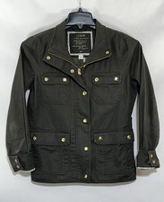 Vintage J. Crew Sz S Relaxed Boyfriend Field Jacket Dark Gray Cotton Military