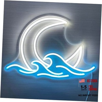 Sunrise Sunset Neon Sign Moon over Sea Neon Light Twilight Wave LED Moonrise
