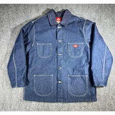 Vintage Y2K Dickies Denim Chore Coat XL Blanket Lined Workwear Jacket