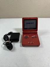 Nintendo Game Boy Advance GBA SP Flame Red AGS 001 With Nintendo charger