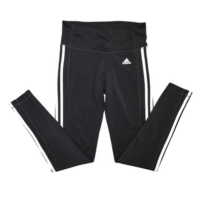 Adidas Climalite Women's Black Leggings with White Stripes Down Sides Small