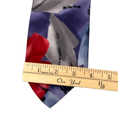 Vintage Gino Pompeii Tie Mens Wide Floral Neckwear Mervyns 90s Art Retro Fashion - Picture 8 of 10