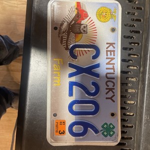 KENTUCKY LICENSE PLATE  FARM - 2002- CX206   - 4-H  FFA - FARM