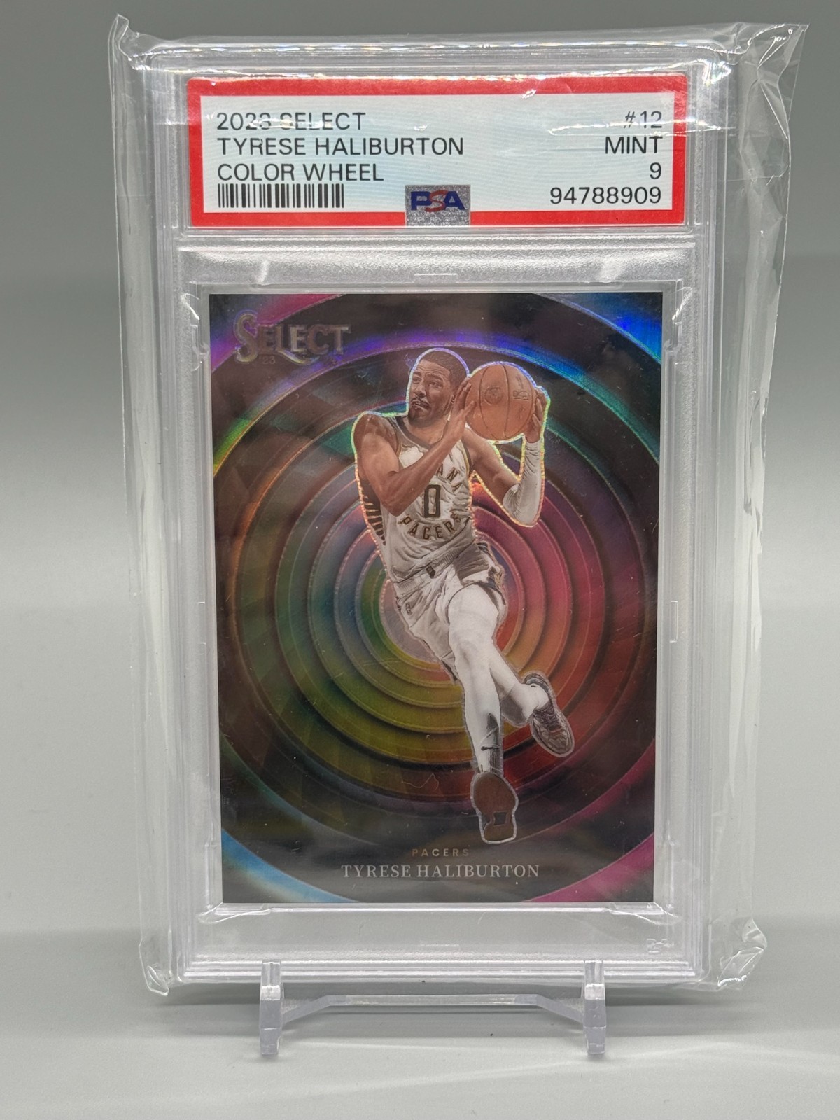 2023-24 Panini Select Tyrese Haliburton Color Wheel #12 PSA 9 MINT, CASE HIT SSP