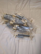 22 Gold Black Knurled Cabinet Pulls Handles 5in 128mm Kitchen Drawer Hardware