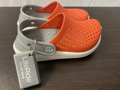 Crocs Unisex-Child Literide Clog Orange- Gray US C10 - Picture 3 of 7