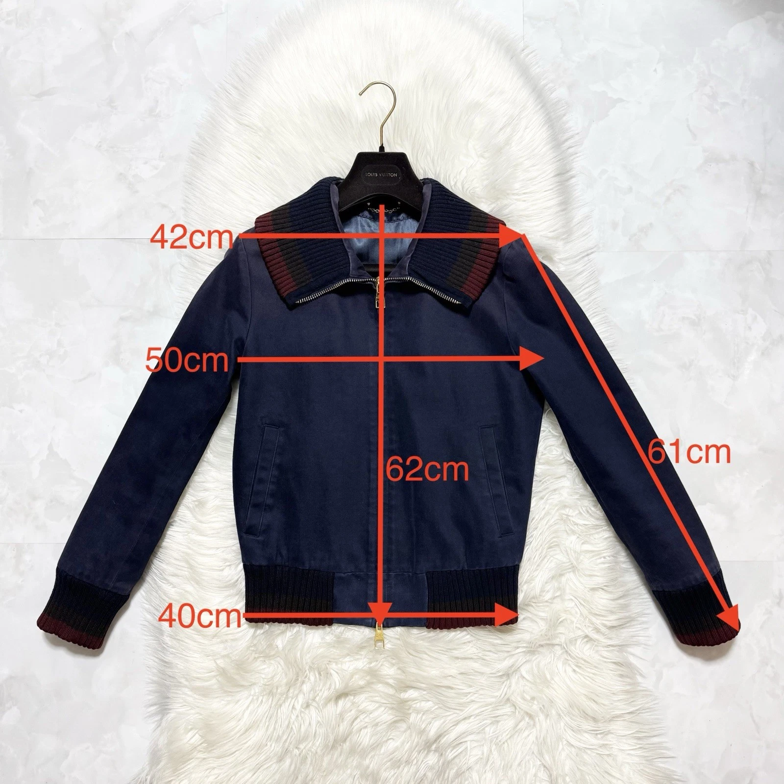 LOUIS VUITTON（LV） Autentica giacca blusa Louis Vuitton passerella costola commutazione sfumata 44 LV