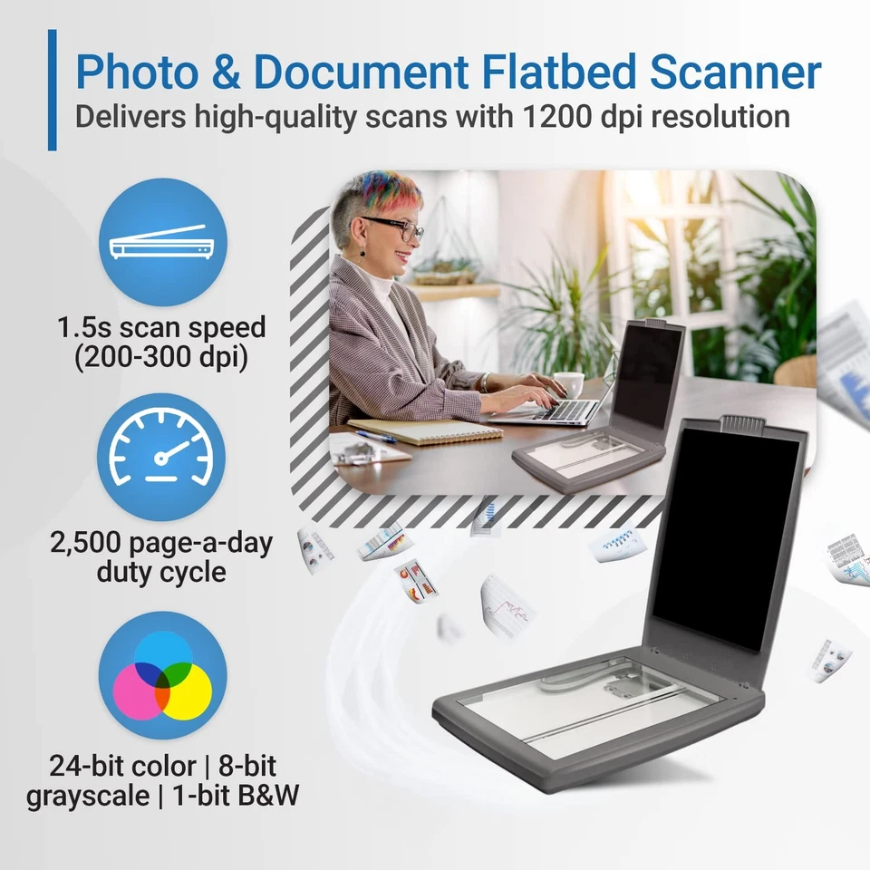 Visioneer 7800 Flatbed Color Photo and Document Scanner for PC with Tag That - Image 3 of 4