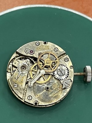 Antique Damaged Angelus 10.5 Ligne Center Seconds Watch Movement 56, 120, Or 123