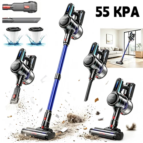 Cordless Vacuum Cleaner 1.5L Stick 55Kpa Lightweigh for Pet Hair Carpet Hardwood deal from eBay