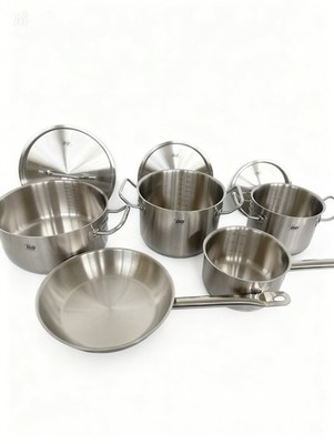 ELO Edelstahl Kochgeschirr 5 tlg Induktion 4,5L 4L 2L 1,5L Pfanne 25cm
