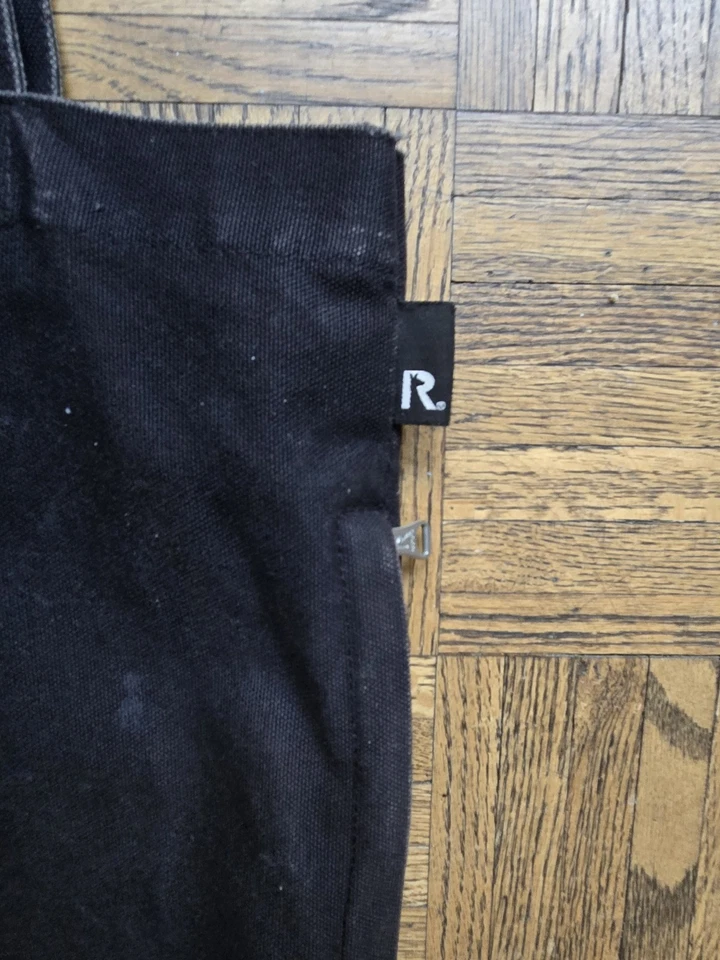 Rootote Tote Bag Black Canvas Bag W/ Kangaroo Pocket & Side Zipper Japan - Image 4 of 4