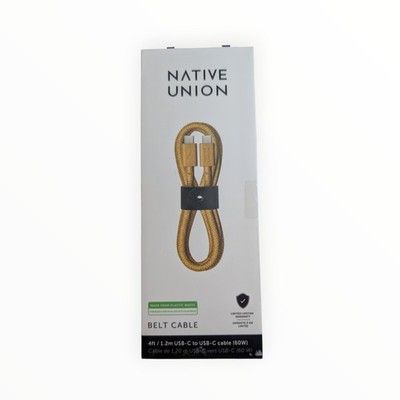 U3-O Native Union Belt Cable 4ft USB-C to USB-C 60w - Kraft Gold