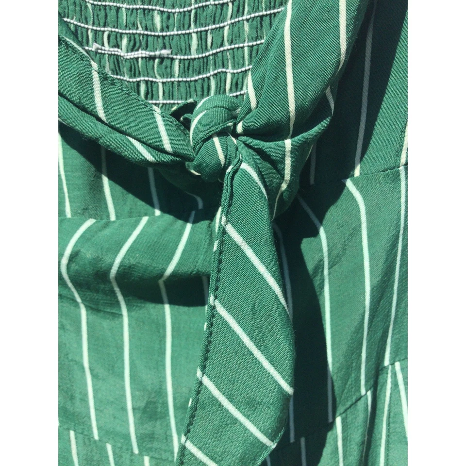 Faithfull The Brand Mono Mujer Pierna Ancha 8 L Pantalón Verde Blanco Rayas Foto 3 de 4