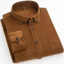 Men's Cotton Corduroy Long Sleeve Button Up Fall/ Winter Classic Fit