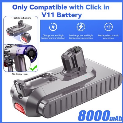 8.0Ah V11 Button Click in Battery For Dyson V11 Outsize Total Clean SV15