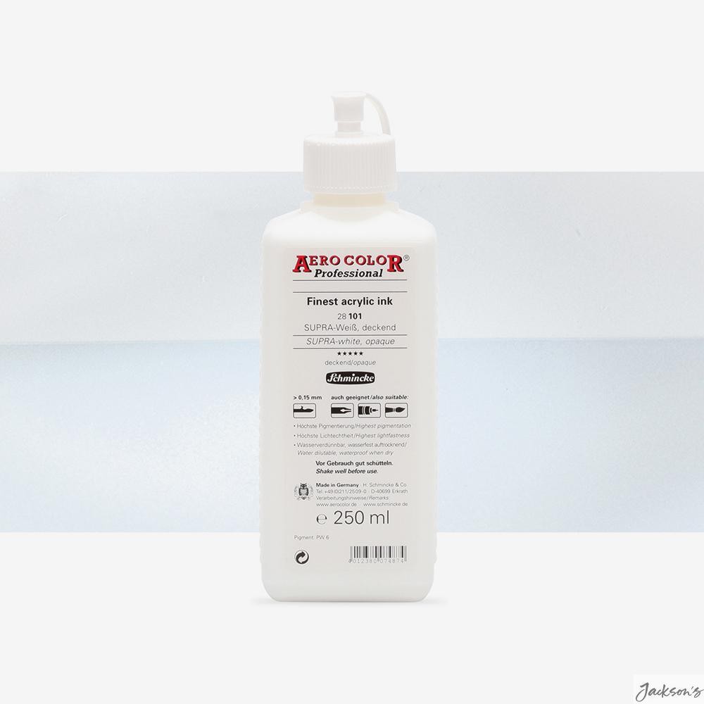 Schmincke Aero Color Acrylic Ink Opaque 250ml Supra White Airbrush Painting