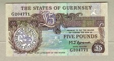 GUERNSEY: 5 Pounds Banknote,(UNC),P-53a,1990-95,No Reserve!
