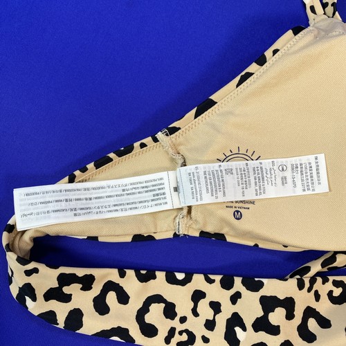 Hollister Swim Sz Medium Leopard Tie Halter Tie Front Bikini Swim Top - Picture 9 of 15