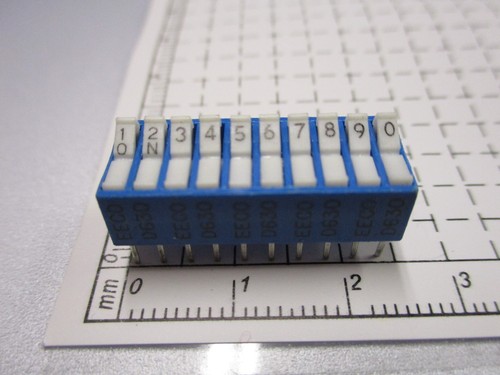 DIP Switch, 10 Position PC Mount DIP Switch (NOS, New Old Stock)(QTY 5 ea)D24 - Picture 3 of 5