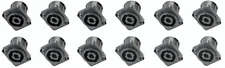 12 PACK NEUTRIK NL4MPXX 4-Pole SPEAKON Panel Mount Twist Lock w/ 3/16" Flat Tabs