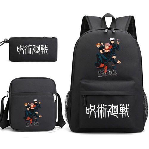 Zaino scuola Anime Jujutsu Kaisen borsa a tracolla astuccio portamatite set 3 pezzi - Foto 50 di 56