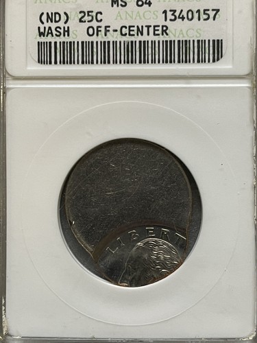 ER120 Undated Washington Quarter. Copper-Nickel Clad--Struck Off Center-- Mint E - Picture 7 of 7