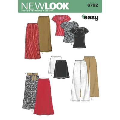 New Look Schnittmuster 6762 Misses Plus Damen Frauen Top, Hose, Röcke 6-24