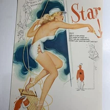 1958 Pin Up Calendar Girl One Page Bill Randall Artist Original Painter Girl